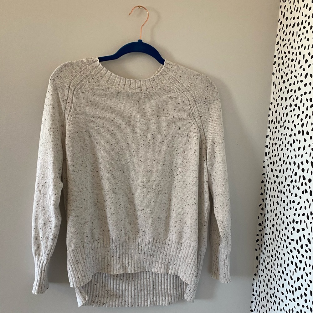White Sweater with Little Grey Dots!